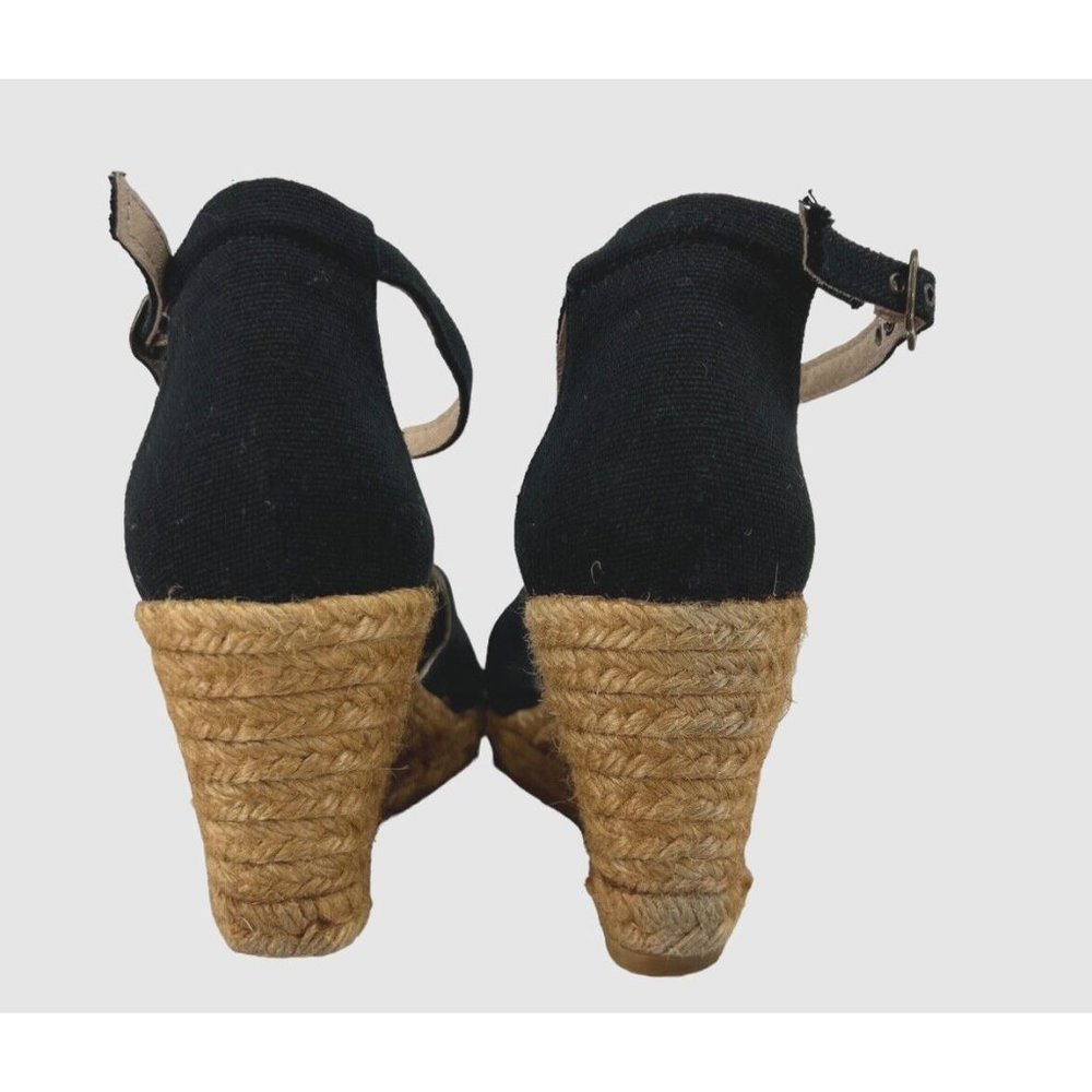 VISCATA  Estartit Canvas Espadrille Wedge  Ankle-Strap- Jute/Black- Size 41 - Picture 5 of 7